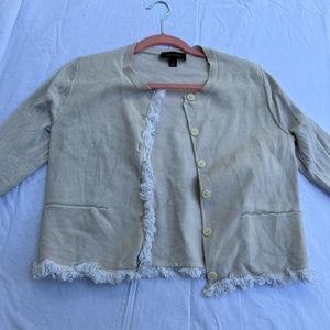 Ann Taylor Cropped Sleeve Cardigan- S